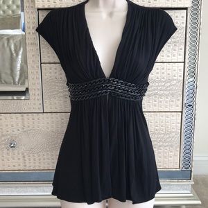 Beautiful Sky Black Chain Top